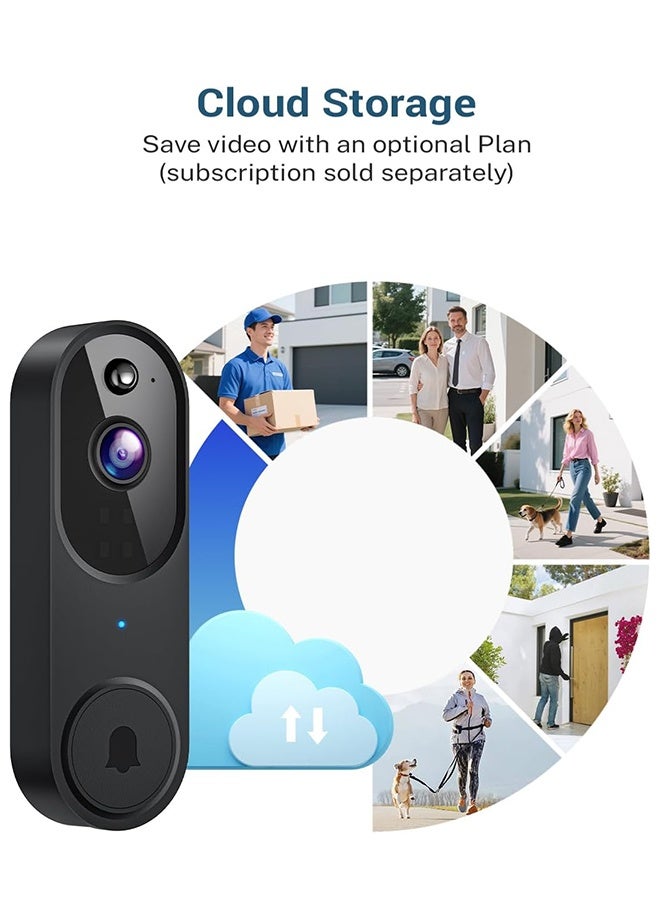 SUNDAREE 1080P Wireless Video Doorbell Camera, Night Vision, Cloud Storage, 2.4GHz Wi-Fi Only, Smart AI Human Detection, Real-Time Alert, 2-Way Audio, Battery Powered - Image 5